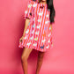 Queen of Sparkles Hot Pink Stripe Scattered Bunny Dress