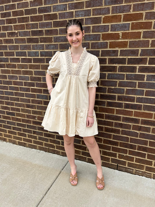 Ecru Smock Dress