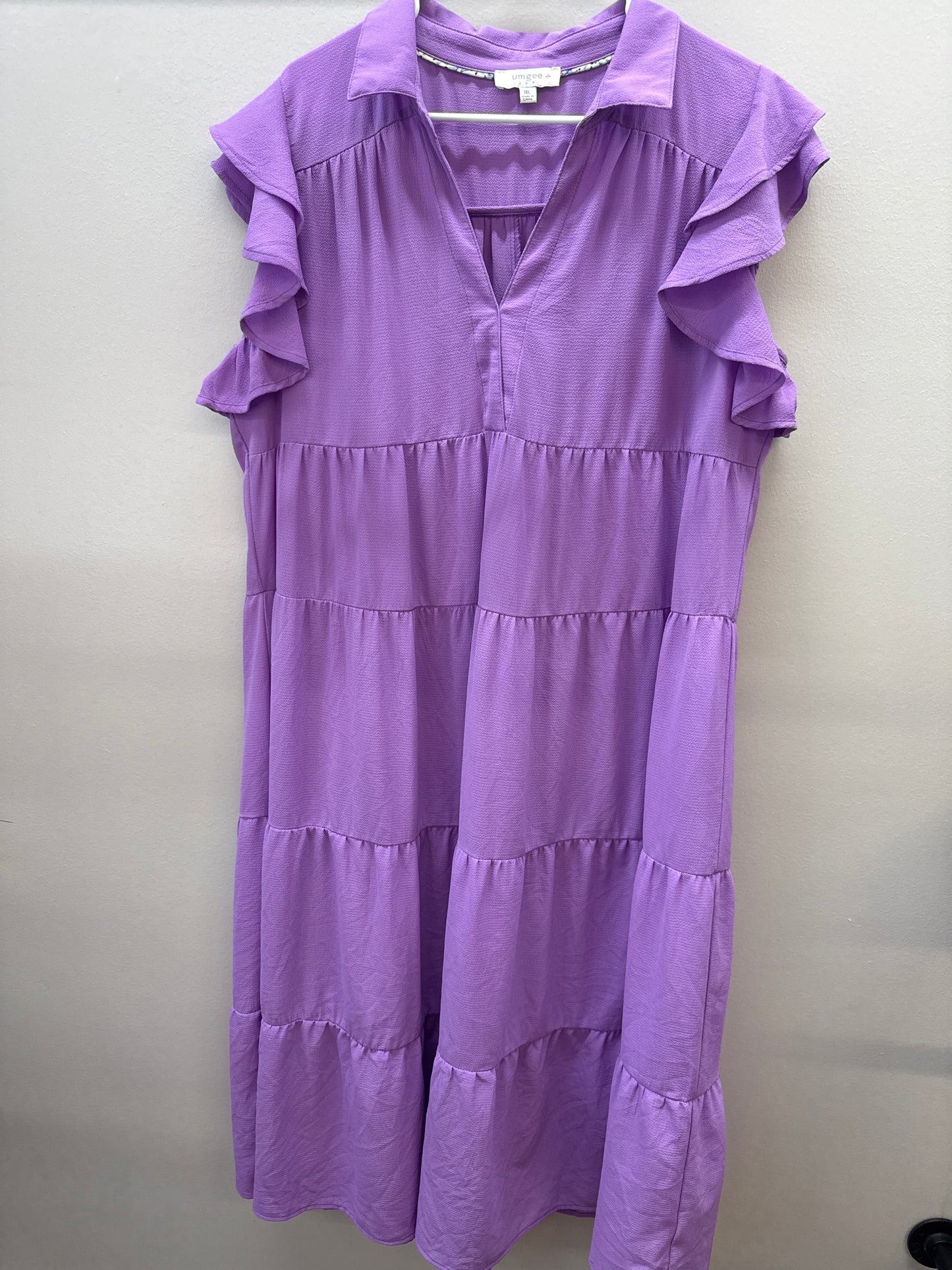 BL 0012 Umgee Purple Tiered Dress - 1XL
