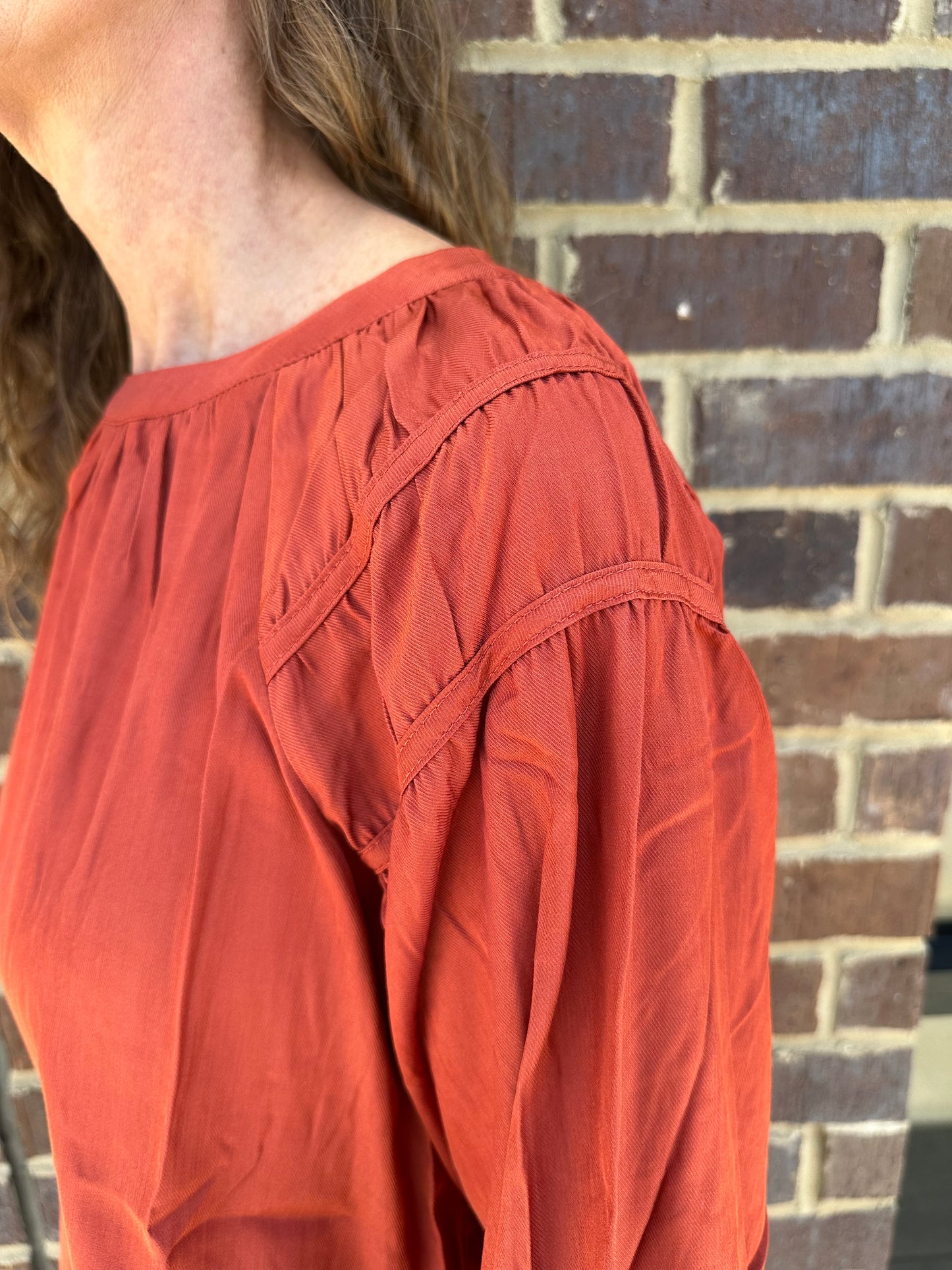 Rust Round Neck Top