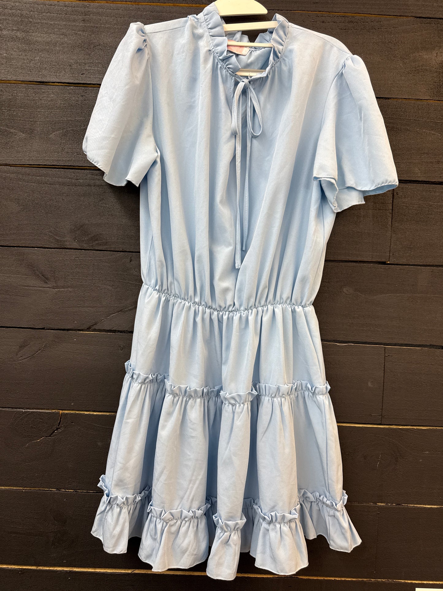 PK 0003 Blue Tiered Bottom Dress - Large