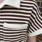 Brown Striped Romper