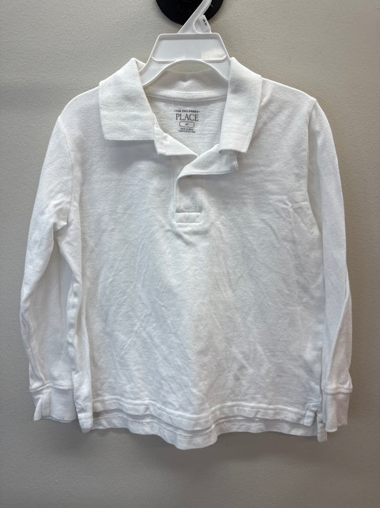 PK*0005 Children’s Place White LS Polo - 4T