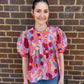 Pleated Floral Top