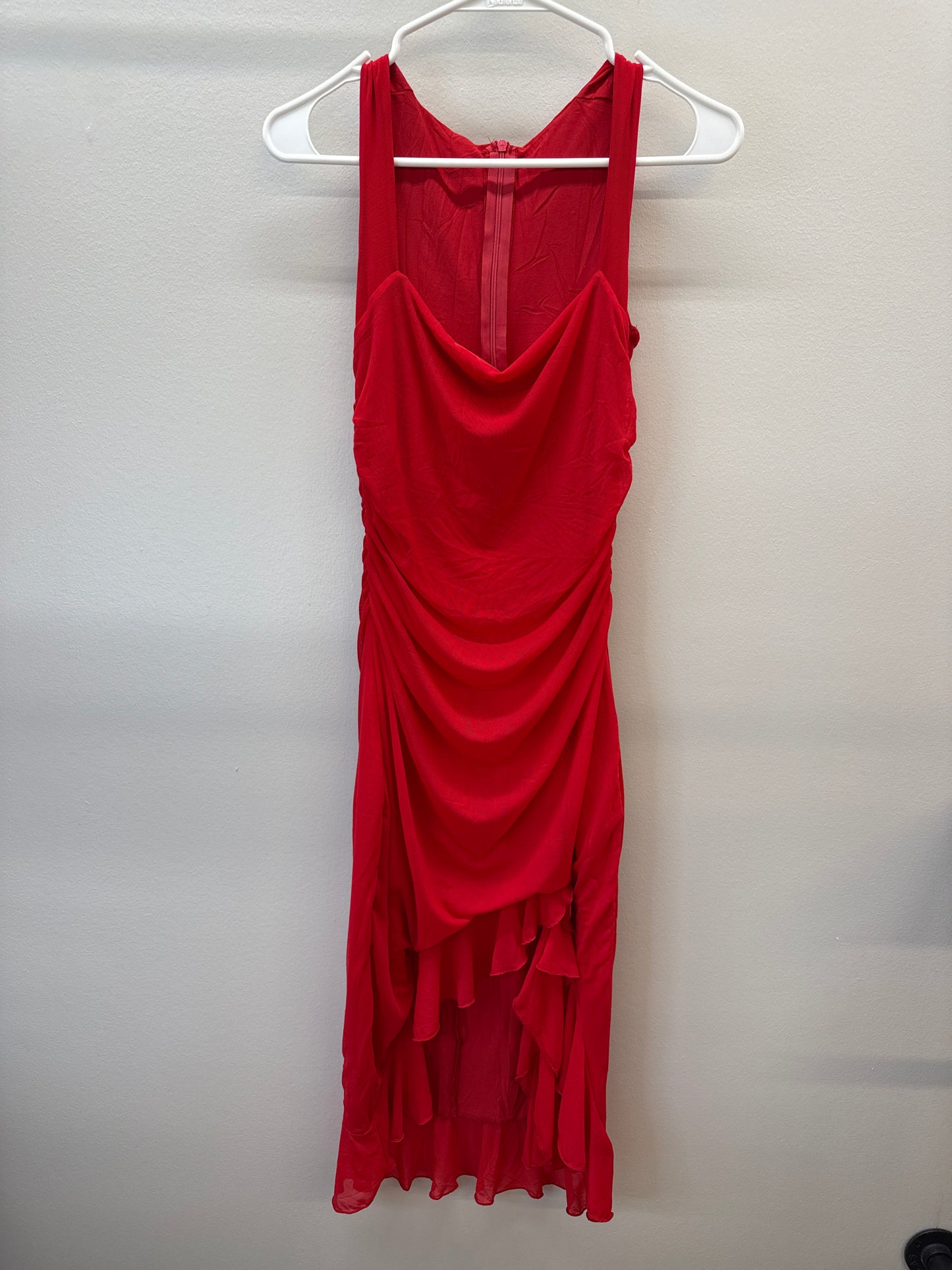 PK 0007 Red Fitted Dress - Medium