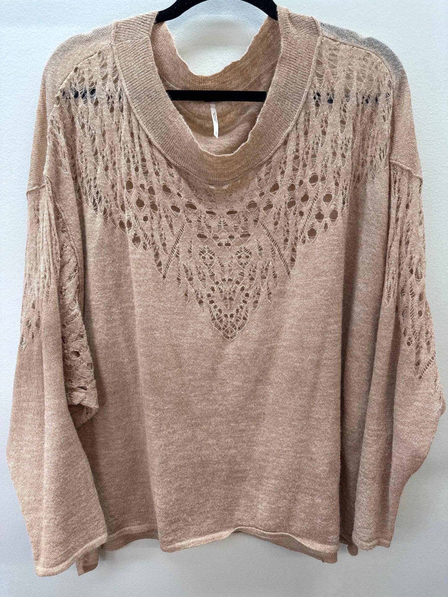 BL 0010 Free People Tan Light Sweater - Small