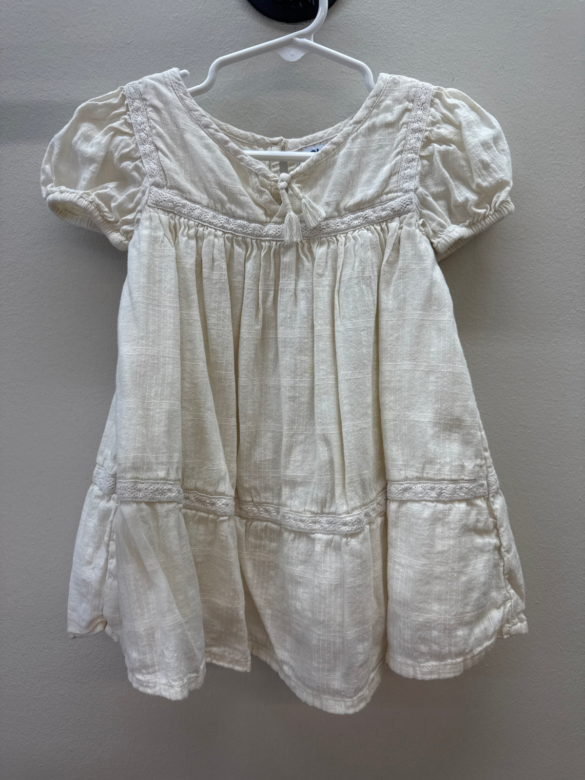 OR 0011 Cream Tiered Dress - 18-24 months