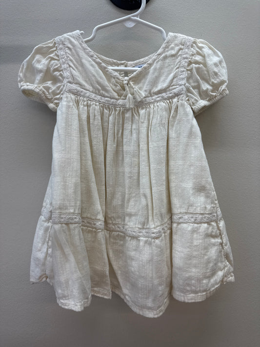OR 0011 Cream Tiered Dress - 18-24 months