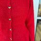 Red Heart Button Sweater