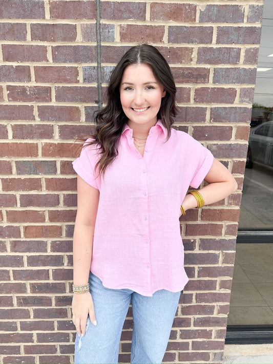 Pink Button-Up Shirt
