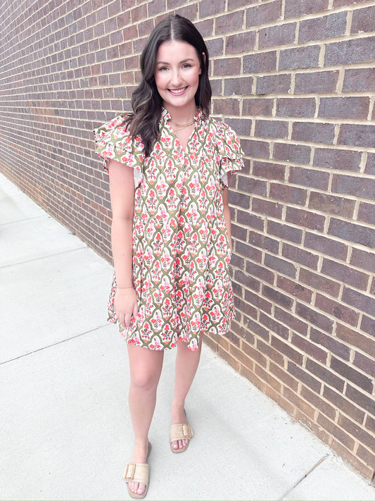 CROSBY Mila Dress - Garden Lattice