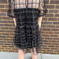 Embroidered Mesh Puff Sleeve Mini Tiered Dress