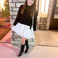 Side Tie Mixed Media Mini Dress
