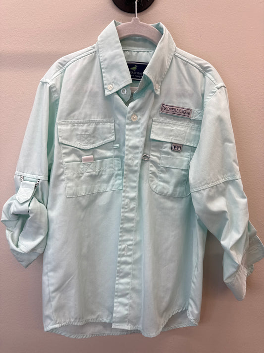 PK*0005 Properly Tied Blue Fishing Shirt - 4T