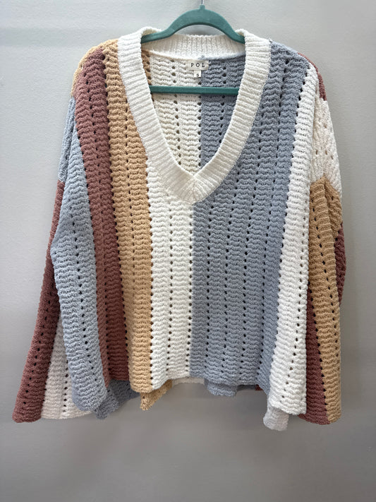 YW 0004 POL Striped Sweater - Small