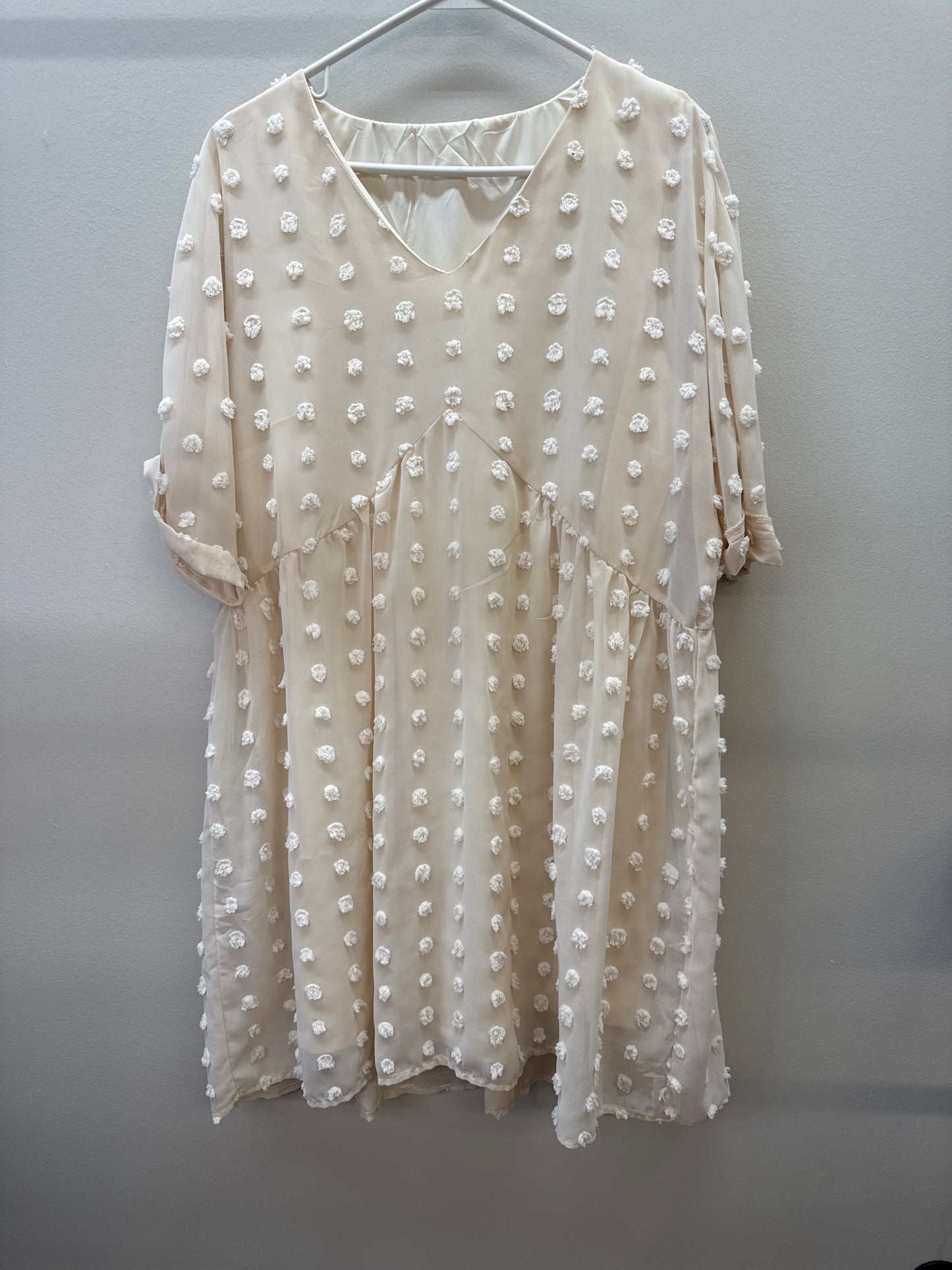 BL 0014 Cream PolkaDot Dress - XL