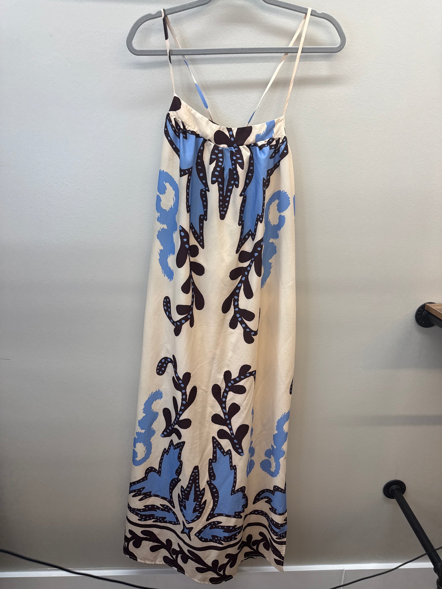 PK*0008 Cream Printed Maxi Dress - Medium