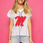 Queen of Sparkles Licensed White Powder Blue Ole Miss M Tee
