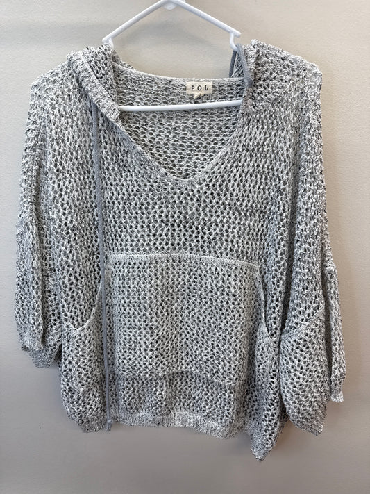 PK 0006 POL Grey Cable Hoodie - Small