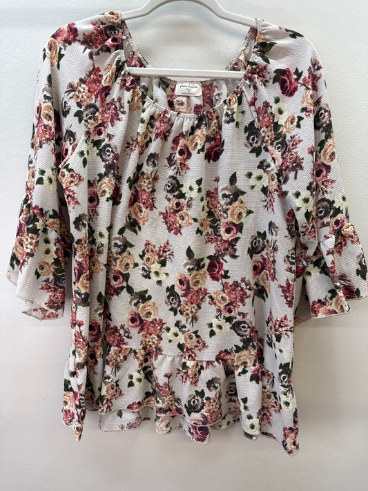 GR 0024 Muted Floral Top - 1X