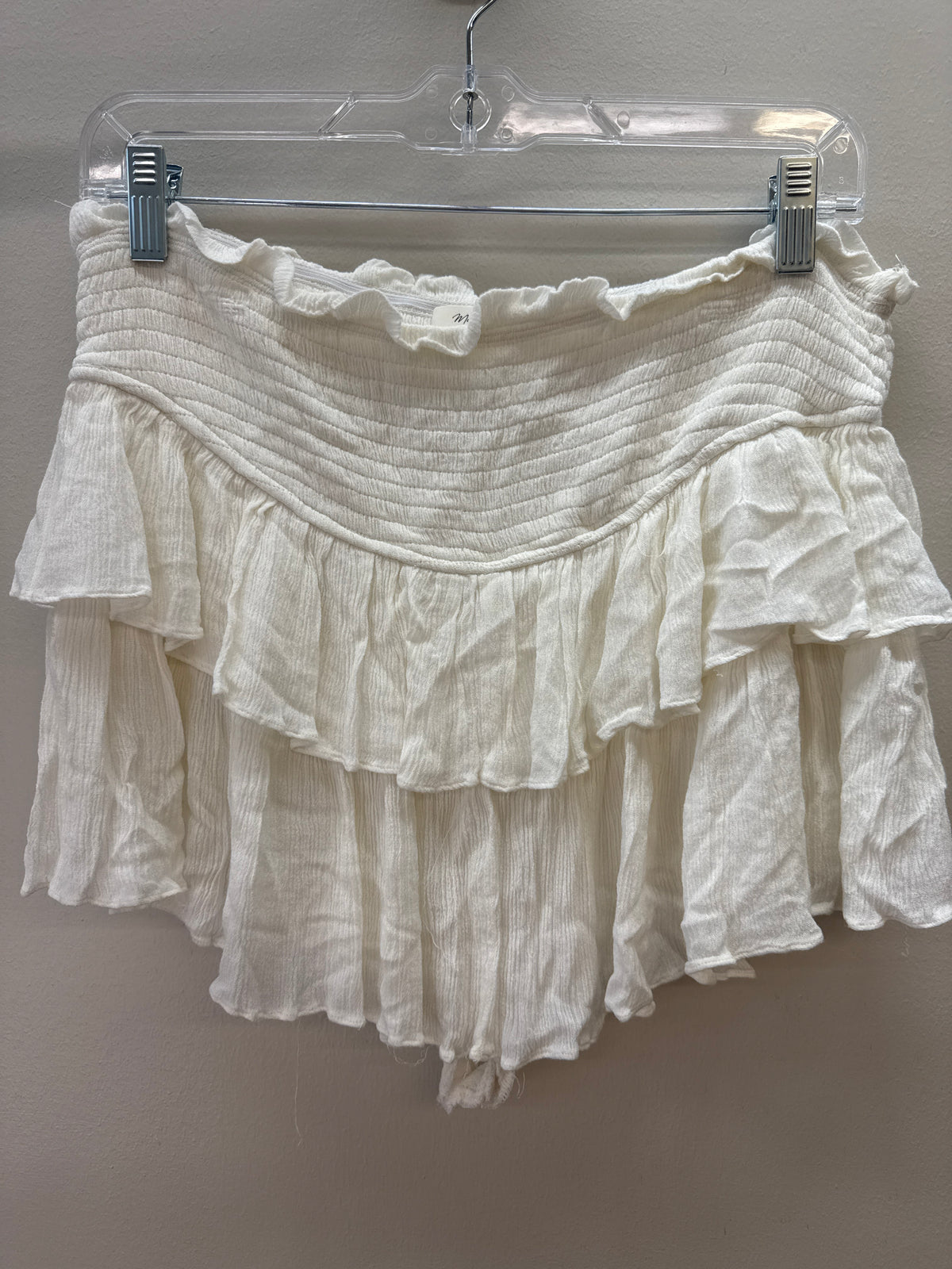 OR 0015 Off-White Smocked Ruffle Skort - Large