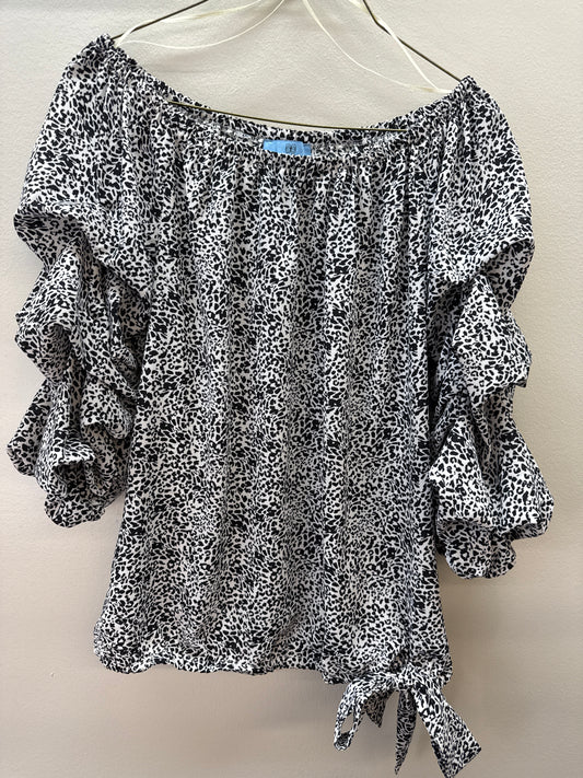 BL 0013 Black/White Print Top - Medium