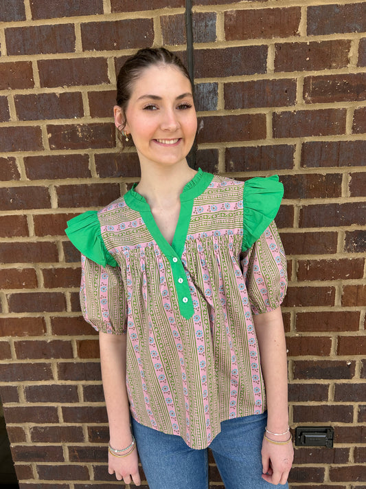 Green/Purple Spring Top