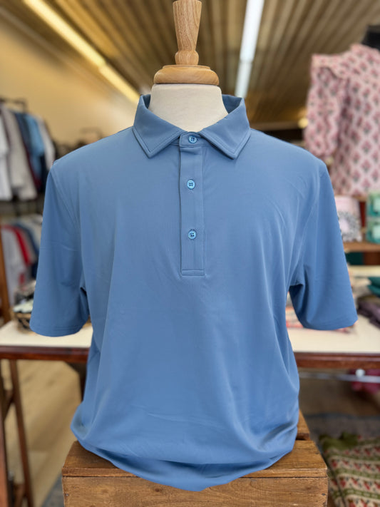 Blue Performance Golf Polo