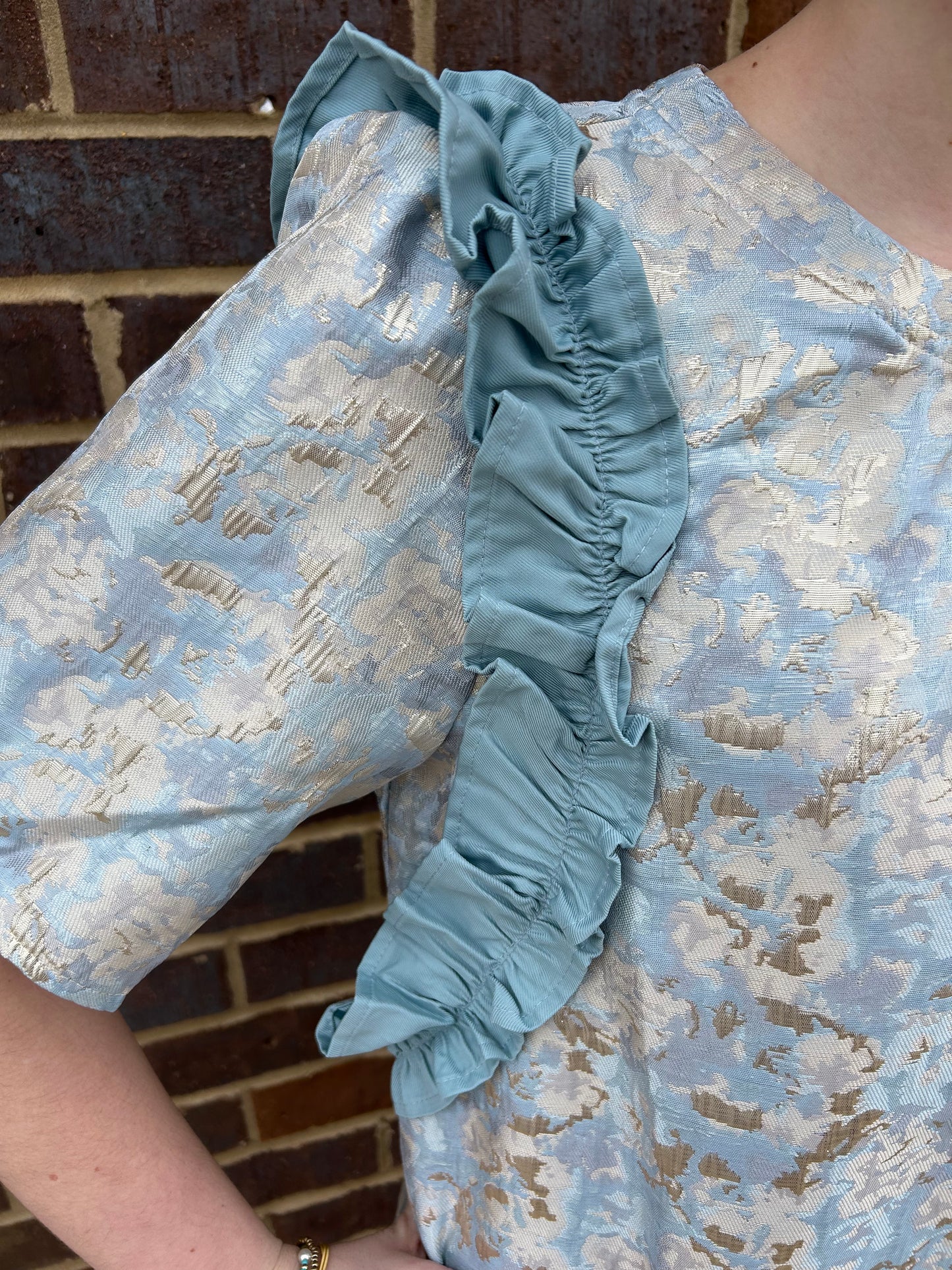Blue Jacquard Dress