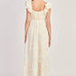 Ivory Ribbon Embroidered Maxi Dress