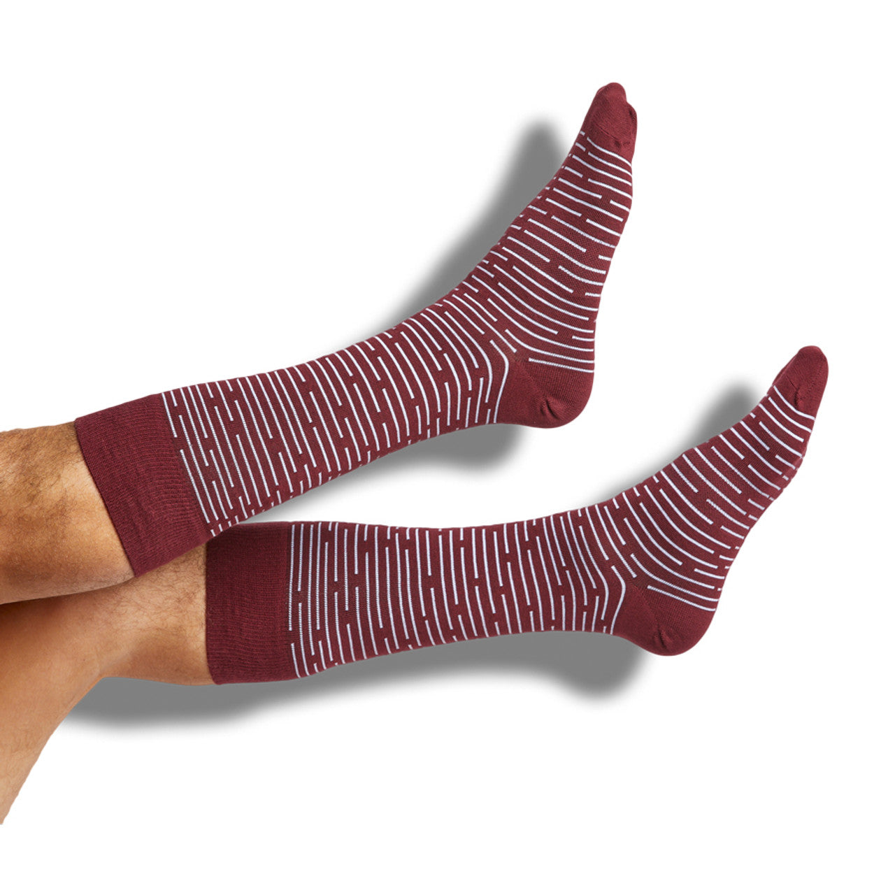 Maroon Broken Stripe Dress Sock