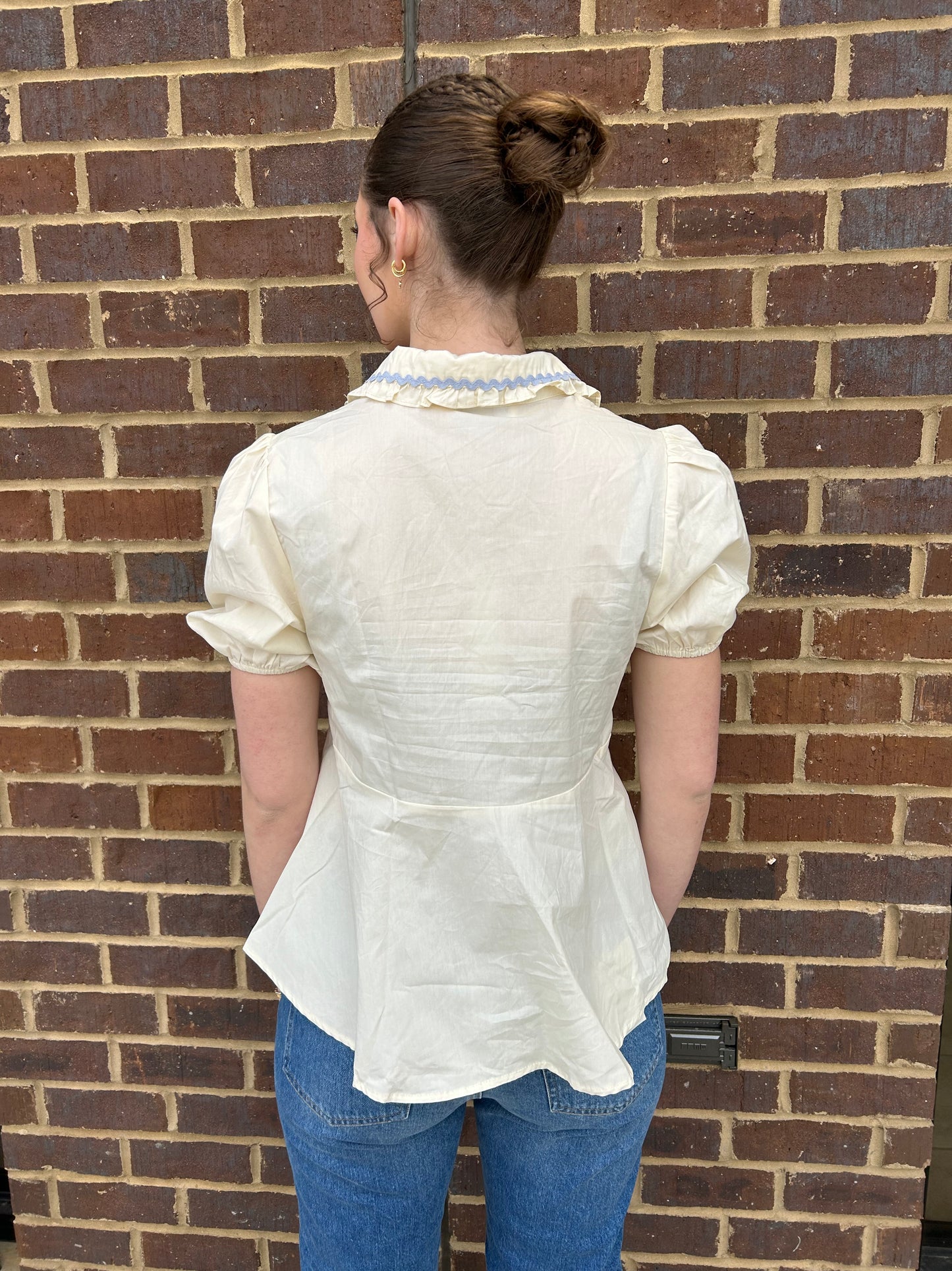 Cream Doll Collar Top