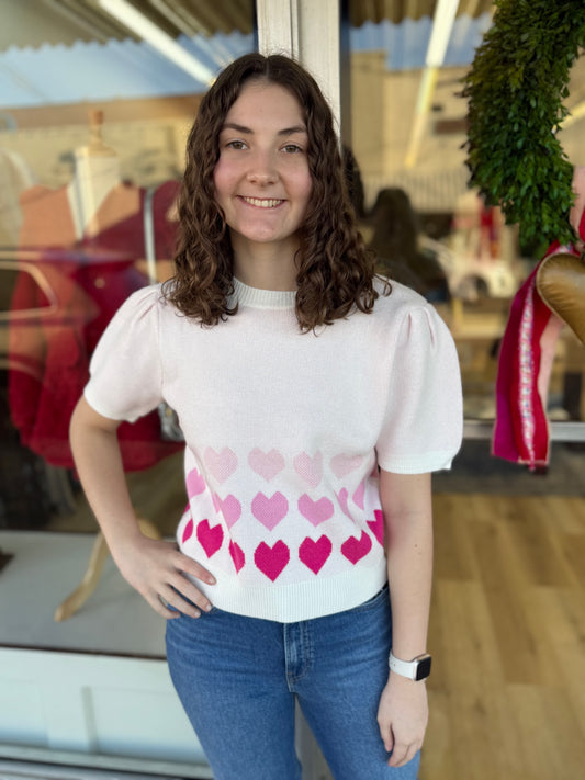 Pink Hearts Sweater