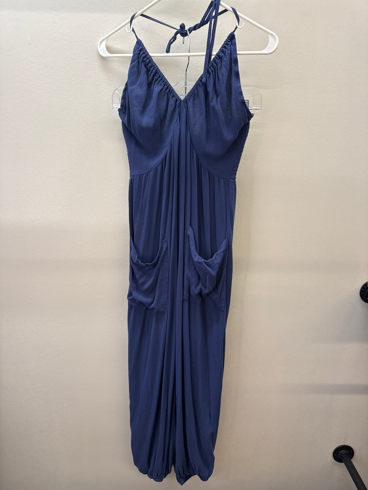 BL 0014 Navy Halter Jumpsuit - Small