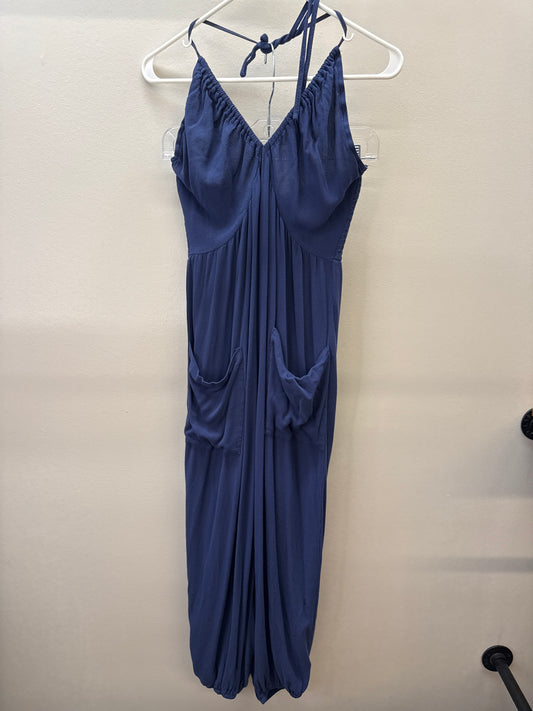 BL 0014 Navy Halter Jumpsuit - Small
