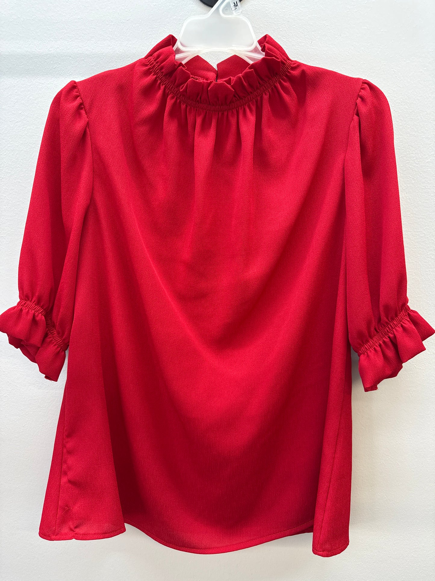 BL 0013 Red Quarter Sleeve Top - Small