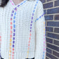 Cream w Multi Color Thread Sweater