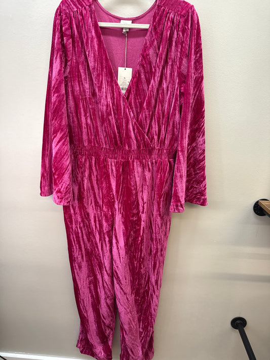 GR 0024 NWT Pink Velvet Jumpsuit - XL