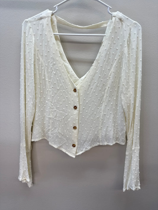 PUR*0017 Cream Polkadot Top - Small