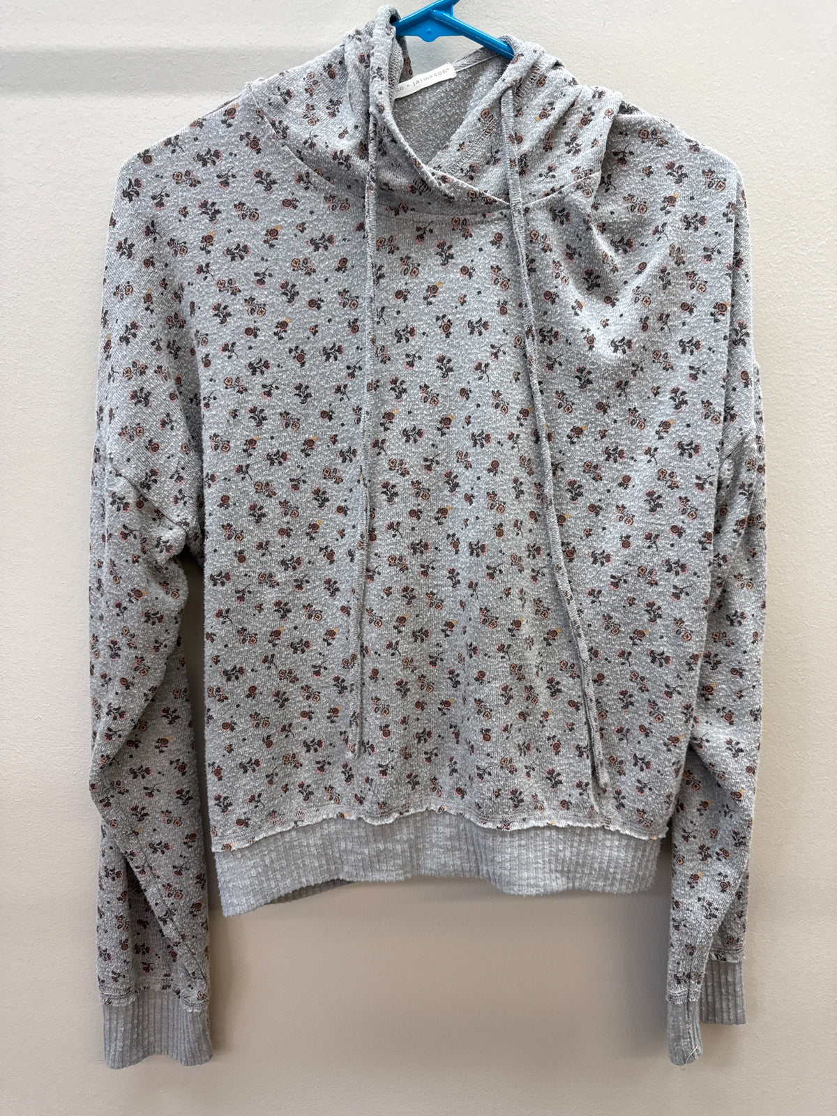 BL*0005 Grey Floral Sweater Sweatshirt - Small