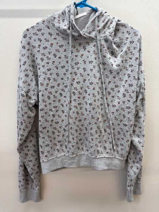 BL*0005 Grey Floral Sweater Sweatshirt - Small