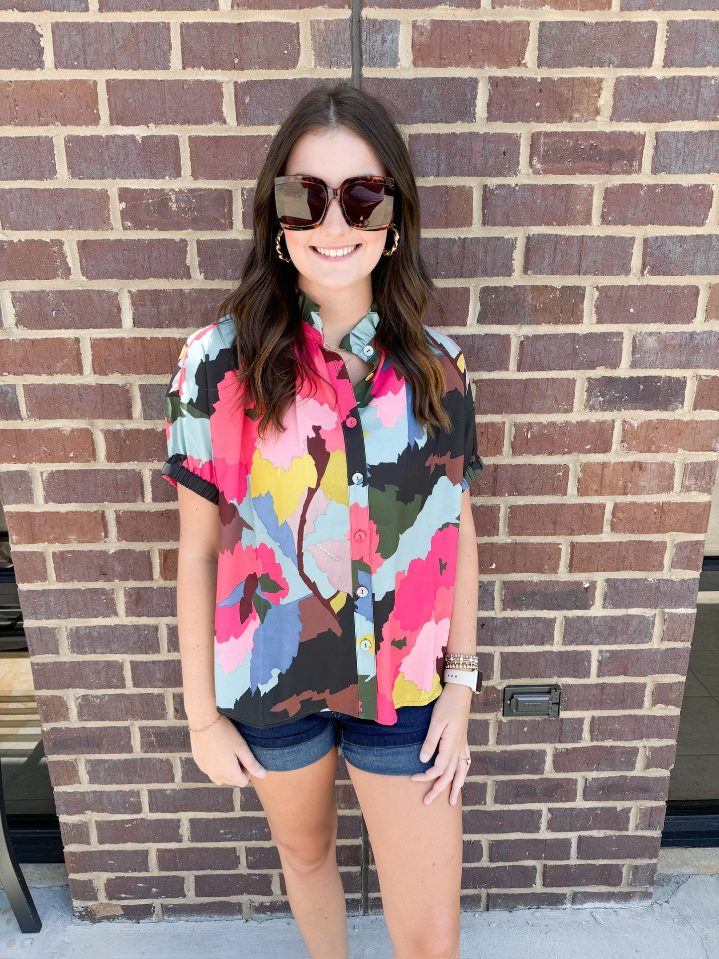 CROSBY Britt Top - Painted Floral