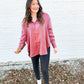 Rust Lurex Button-Up Top