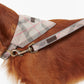 Barbour Reflective Taupe/Pink Tartan Dog Lead