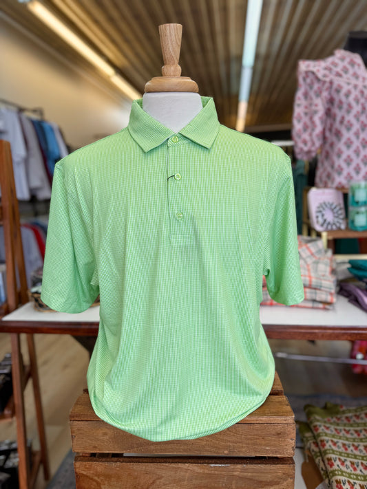 Lime Gingham Polo
