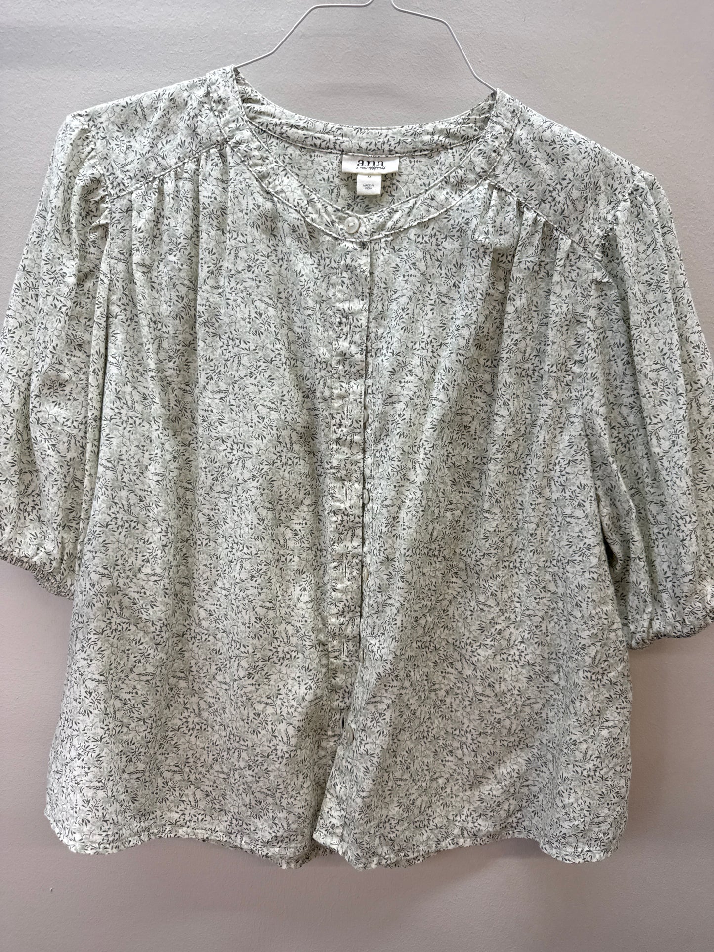 BL 0013 a.n.a. Green Floral Top - Medium