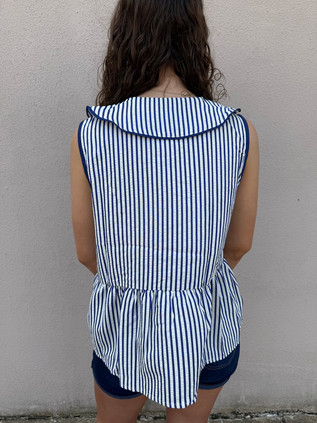 Navy Stripe Top