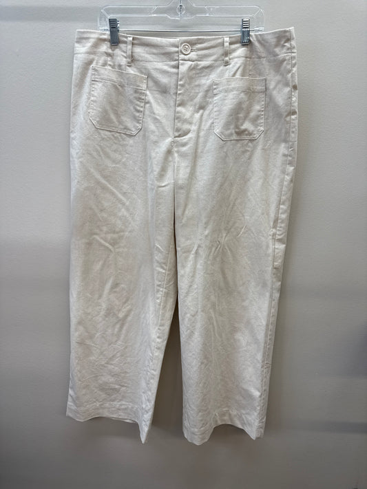 BL 0014 Khaki Linen Wideleg Pants - sz 16