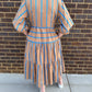 Ribbon Striped Midi Dress
