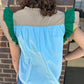 Blue Color Block Top